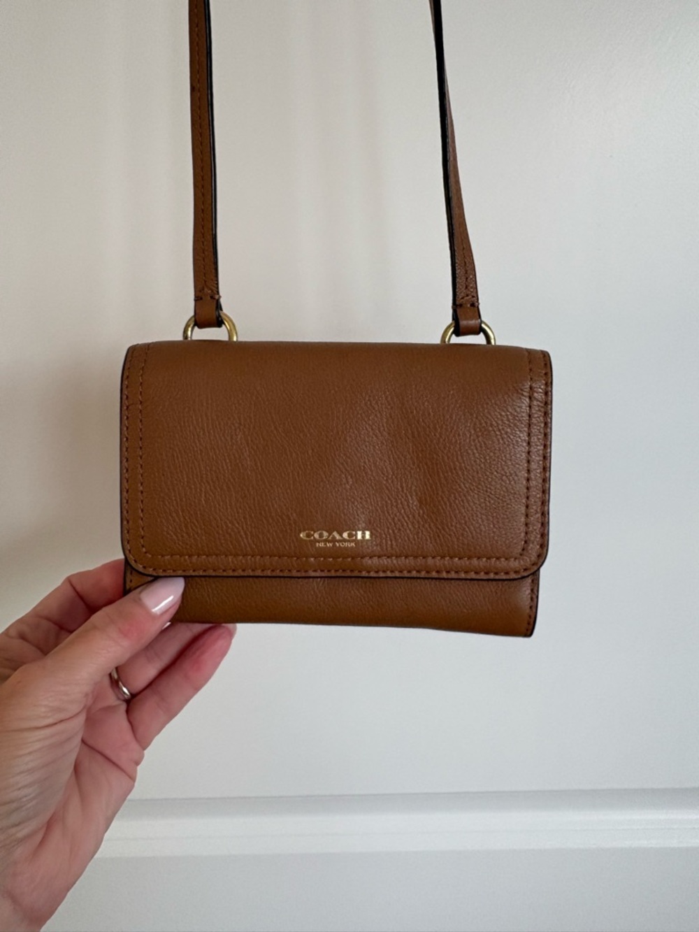 Coach Brown Leather Crossbody Wallet